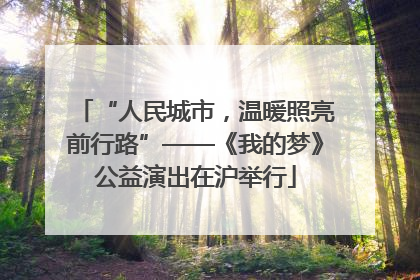 “人民城市，温暖照亮前行路”——《我的梦》公益演出在沪举行