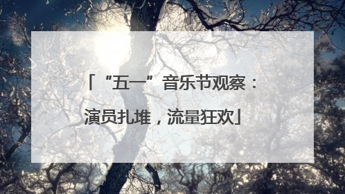 “五一”音乐节观察：演员扎堆，流量狂欢