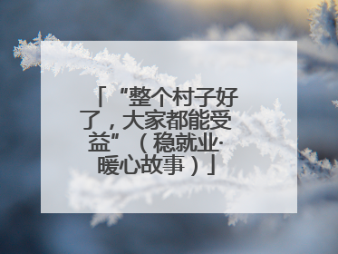 “整个村子好了，大家都能受益”（稳就业·暖心故事）