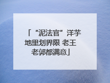 “泥法官”洋芋地里划界限 老王老郭都满意