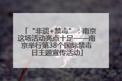 “非遗+禁毒”：南京这场活动亮点十足——南京举行第38个国际禁毒日主题宣传活动
