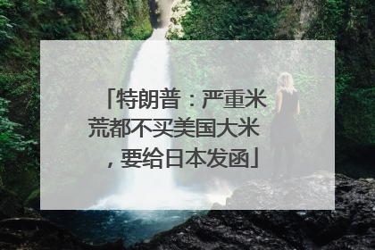 特朗普：严重米荒都不买美国大米，要给日本发函