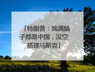 特朗普：我满脑子都是中国，没空搭理马斯克