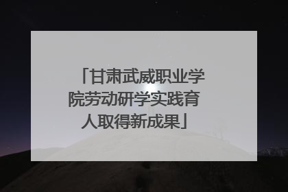 甘肃武威职业学院劳动研学实践育人取得新成果