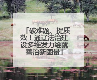 破难题、提质效！通辽法治建设多维发力绘就善治新图景
