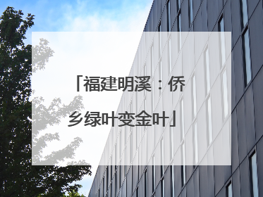 福建明溪：侨乡绿叶变金叶