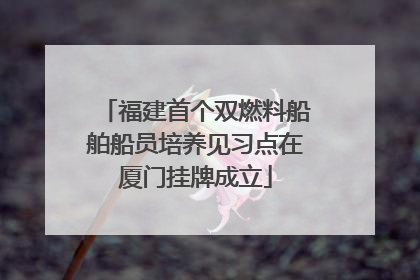 福建首个双燃料船舶船员培养见习点在厦门挂牌成立