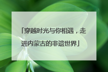 穿越时光与你相遇，走进内蒙古的非遗世界