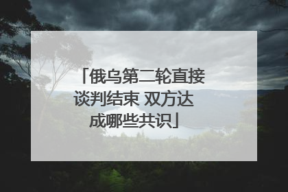 俄乌第二轮直接谈判结束 双方达成哪些共识