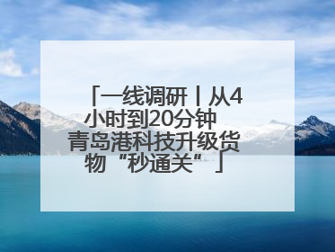 一线调研丨从4小时到20分钟 青岛港科技升级货物“秒通关”