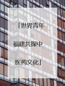 世界青年福建共探中医药文化