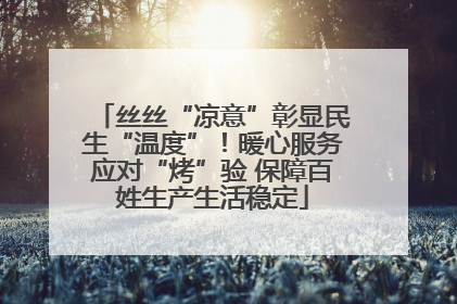 丝丝“凉意”彰显民生“温度”！暖心服务应对“烤”验 保障百姓生产生活稳定