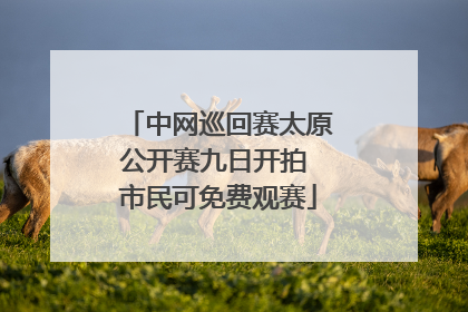 中网巡回赛太原公开赛九日开拍 市民可免费观赛