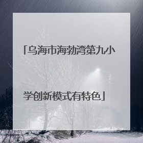 乌海市海勃湾第九小学创新模式有特色