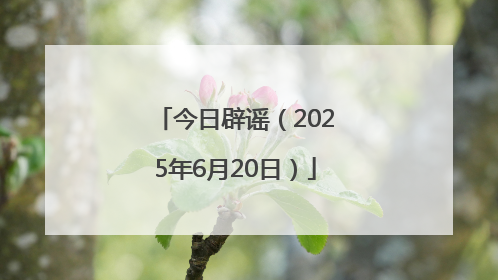 今日辟谣（2025年6月20日）