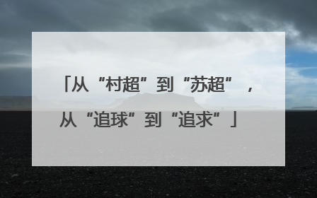 从“村超”到“苏超”，从“追球”到“追求”