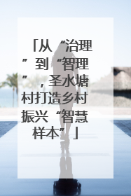 从“治理”到“智理”，圣水塘村打造乡村振兴“智慧样本”