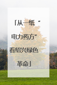 从一纸“电力药方”看绍兴绿色革命