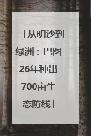 从明沙到绿洲：巴图26年种出700亩生态防线