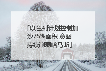 以色列计划控制加沙75%面积 意图持续削弱哈马斯