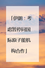 伊朗：考虑暂停同国际原子能机构合作