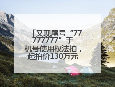 又现尾号“77777777”手机号使用权法拍，起拍价130万元，已有人报名