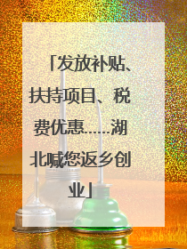 发放补贴、扶持项目、税费优惠……湖北喊您返乡创业