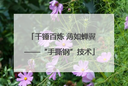 千锤百炼 薄如蝉翼——“手撕钢”技术