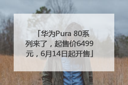 华为Pura 80系列来了，起售价6499元，6月14日起开售