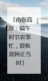 南京高淳：端午时节农事忙，夏收夏种正当时