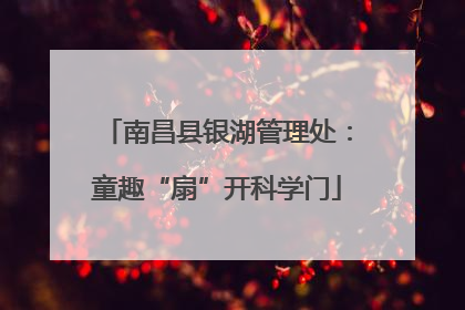 南昌县银湖管理处：童趣“扇”开科学门