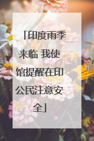 印度雨季来临 我使馆提醒在印公民注意安全