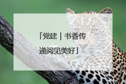 党建｜书香传递阅见美好