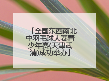全国东西南北中羽毛球大赛青少年赛(天津武清)成功举办