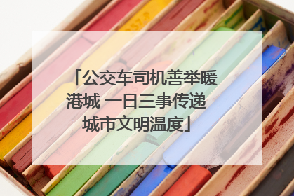 公交车司机善举暖港城 一日三事传递城市文明温度
