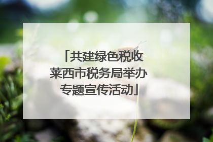 共建绿色税收 莱西市税务局举办专题宣传活动