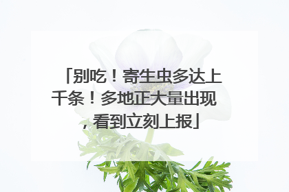 别吃！寄生虫多达上千条！多地正大量出现，看到立刻上报