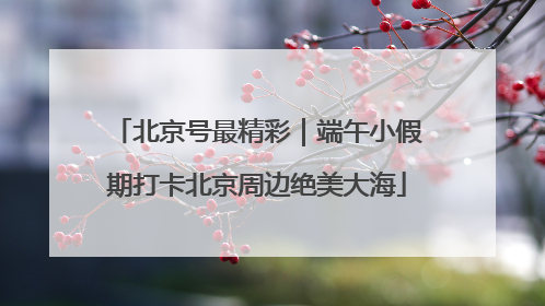 北京号最精彩｜端午小假期打卡北京周边绝美大海