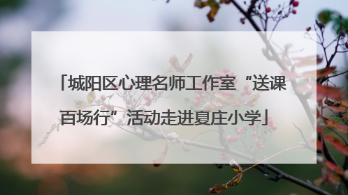 城阳区心理名师工作室“送课百场行”活动走进夏庄小学