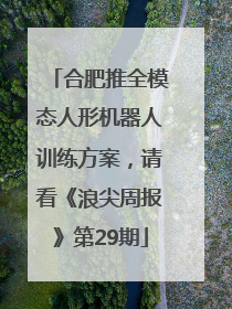 合肥推全模态人形机器人训练方案，请看《浪尖周报》第29期