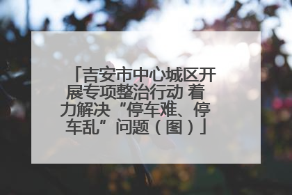 吉安市中心城区开展专项整治行动 着力解决“停车难、停车乱”问题（图）