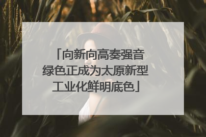 向新向高奏强音 绿色正成为太原新型工业化鲜明底色