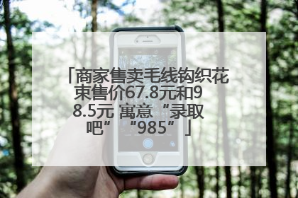 商家售卖毛线钩织花束售价67.8元和98.5元 寓意“录取吧”“985”