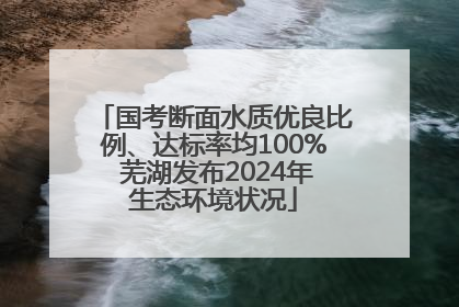国考断面水质优良比例、达标率均100% 芜湖发布2024年生态环境状况