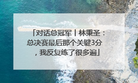 对话总冠军丨林秉圣：总决赛最后那个关键3分，我反复练了很多遍