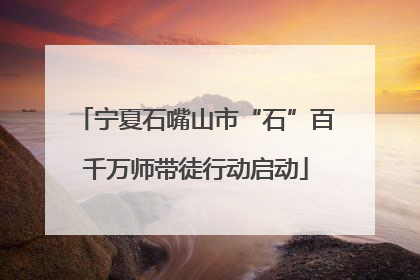 宁夏石嘴山市“石”百千万师带徒行动启动