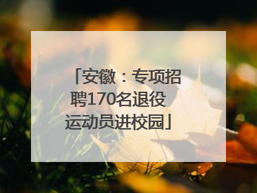 安徽：专项招聘170名退役运动员进校园