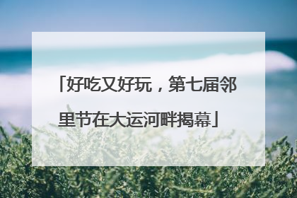 好吃又好玩，第七届邻里节在大运河畔揭幕