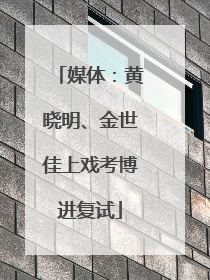 媒体：黄晓明、金世佳上戏考博进复试