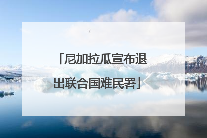 尼加拉瓜宣布退出联合国难民署